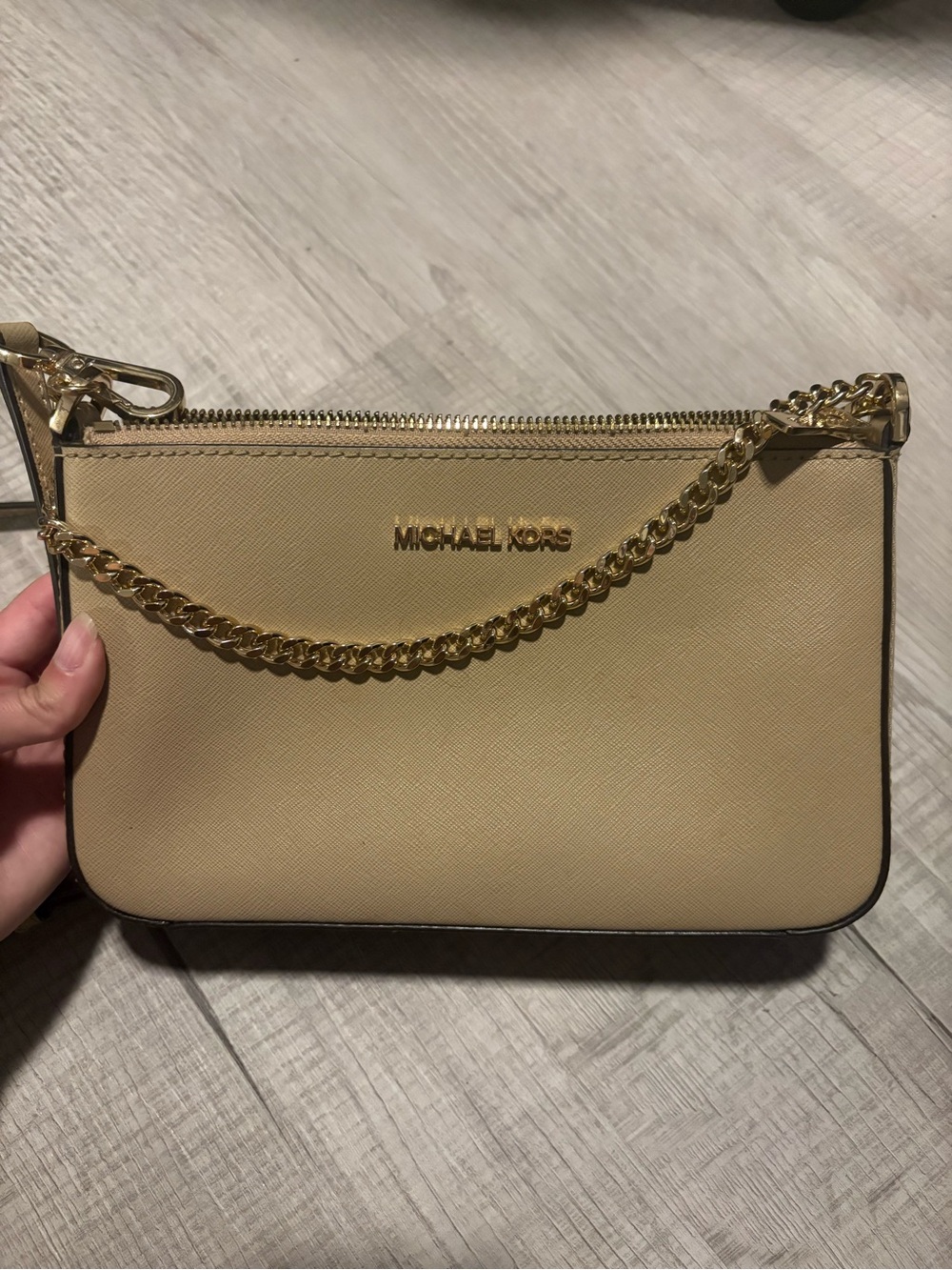 Michael Kors Tan Saffiano Leather Mini Chain Purse